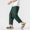 Calça masculina calça de estilo étnico de outono da primavera tendência de larem harém pantalones retro colapso de pernas largas calças de pernas largas calças de moletom