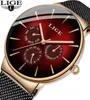 Lige New Fashion Mens Watches Top Brand Luxurz Quartz Watch Men Mesh Aço à prova d'água Ultrathin Watchwatch para homens relógios esportivos 213969334