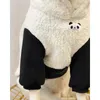 Vestuário para cachorro panda roupas de estimação de pet whinter fofo de veludo molho de moletom para labrador dourado retriever grande fantasia capuz