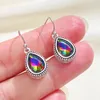 Dangle Earrings Vintage Colorful Crystal Simple Luxury Drop Shaped Earring Hook Piercing Party Jewelry Gifts Accessorie