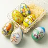 Gift Wrap Happy Easter Treat Box Iron Egg Candy For Kids Chicken Pattern Biscuit Portable