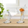 Decorative Flowers Acrylic Display Risers Rose Base Stand Glass Transparent Present Flower Support
