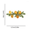 Broches femmes orange cerise broche glaçage alliage plantes plantes de fruits