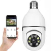 Caméras E27 Bulb Camera WiFi Security Protection Baby Monitor Tenseillance Outdoor Home Color Color Vision Night Auto Tracking