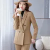 Женские штаны с двумя частями моды женские брюки женские брюки костюмы блейзер и куртки настаивают рабочие дамы бизнес -офисная униформа стиль