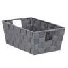 Caixas de armazenamento Pequeno tira de poliéster com alça de caixa pacote cinza de 6