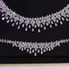 Sparkling 4pcs Bridal Zirconia Full Jewelry Sets For Women Party Luxury Dubai Nigeria Wedding Bridesmaids Accessories 240401