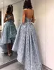 2023 novos vestidos de baile de baixo prateados com alto baile de prata