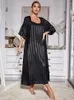 Hemkläder Kvinnor Pyjamas Robe Set Sexig Sling Sleepwear Dress Silk som hemkläder Luxury Strip Print Bathrobe 2pcs Suit Clothes Femme