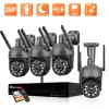 Sistema Techage 8CH 3MP PTZ WiFi IP Security Camera System Outdoor Wireless NVR Kit Color Night Vision Camera Audio Twoway Audio