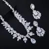 TROIS GRACES ACCESSOIRES DE BRIDAL AMÉRICAINES Collier de costume de mariage en pierre CZ Collier et boucles d'oreilles Ensembles de bijoux pour les mariées JS003 240401