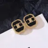 Geometric Black Triumphal Arch New 2024 Atmospheric French Autumn and Winter Earrings, Small Fragrant Style Earrings