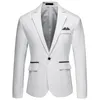 Business Slim Fit Single Buttons Suits Jacket Men Slim Fit Casual Fashion Wedding Groom Tuxedo Blazer Coats Party Wedding Swide 240401