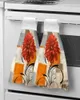 Serviette dahlia peinture à l'huile texture plante fleur orange main ménage absorbant cuisine rag enfants