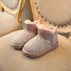 Boots Winter Fur Warm Girls Fashion Princess Snow Kids For Sequins Pearl Water Drill Cotton Children Shoes Brand