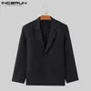 Herrenanzüge Incerun Blazer Drucken Drapel Long Sleeve Button Casual Herren Streetwear 2024 Mode Freizeit Männliche dünne Schichten S-5xl