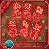 Enveloppe cadeau 6pcs Style chinois Empirement enveloppe rouge 2024 Dragon Year Bag Festival Spring Festival Lucky Pocket Farty Supplies