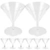 Wegwerpbekers rietjes 8 pc's wijnglas Clear Goblets Cup Cocktail Plastic bril Whisky Whisky ABS