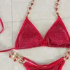 Kadın mayo rhinestones bikinis seksi mayolar plaj kadın kadın push yukarı bikini yüzme giyme giyme takım elbise plaj kıyafeti havuzu bather 2024