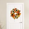 Fleurs décoratives fermier Garland Porte couronne de 17 pouces décor d'automne pour la maison avant Mur extérieur intérieur