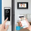 Intercom Tuya Tmezon 7 tum trådlös WiFi Smart IP -videodörrtelefon Intercom System med 1080p 2 Monitor + 1 Regntät dörrklockkamera