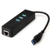 USB Ethernet med 3 port USB Hub 3.0 RJ45 LAN Network Card USB till Ethernet-adapter för Mac iOS Android PC RTL8152 Type-C Hub