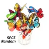 장식용 꽃 5pcs 더블 레이어 시뮬레이션 나비 원예 꽃꽂이 장식 장식로드