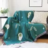 Coperte moderna minimalista decorativo coperta di divano di divano a avocado singolo battito casuali