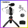 Monopods Comica CVMVM10K2 Pro Smartphone Video Suisse avec micro de fusil de chasse pour iPhone Android Phones Trépied Vlog Kit pour YouTube Live Record