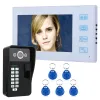 Doorbellen 7 "TFT Fingerprint Recognition RFID wachtwoord Video Deur Telefoon Intercom Deurbel met Ircut HD 1000TVL Camera