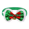 Dog Apparel 10PCS Christmas Bowtie Cute Bell Bow Pet Ties For Small&Large Dogs Cat Collar Necklace Party Accessories