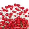 Decorative Flowers 50/100Pcs Christmas Decoration Foam Bead Red Berry Xmas Tree Ornaments For Home Navidad Year Decor Craft Garland