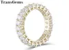 Transgems 10K Yelllow Gold Eternity Wedding Band for Women 25mm Moissanite FカラーアニバーサリーゴールドリングウェディングギフトY190612035921681