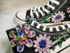 Sapatos casuais Spike-Bead Crystal Flower alpargelos