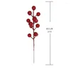 Decorative Flowers 1-20pcs Christmas Simulation Berry Artificial Flower Fruit Cherry Plants Home Pendant Xmas Party Decoration DIY