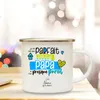 Mugs Happy Fathers Day Personalized White Enamel Mug Custom Name Original And Fun Father's Gifts Cup Coffee Tea