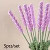 Fiori decorativi 5 pezzi intrecciati a mano lavanda artificiale lavanda fai -da -te lavorare a maglia fiore pianta finta finitura finita bouquet di San Valentino