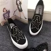 Scarpe casual Ladies Black Canvas Donne Slip on moca