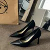 Kleiderschuhe Mode Süßigkeiten Farbe Pumpen Frauen spitzer Zehen flacher Schlupf auf High Heel Office Female Herbst