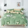 Bedding conjuntos de roupas vintage de cores macias Cama Padrão de flor de linho Tampa de edreta colche