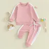 Clothing Sets Born Baby Girl Clothes Contrast Color Long Sleeve Crew Neck Sweatshirt Sweatpants Fall Outfits