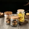 Bouteilles de rangement thé peut contenant des contenants hermétiques pour aliments transparents en verre transparent couvercle scellé