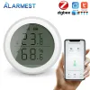 Detector ALARMEST Tuya Zigbee Temperature Humidity Sensor High Accuracy T&H Sensor Work with Gateway Hub with display Power by Tuya