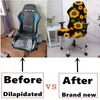 Couvre-chaise eSports Tropical Plant imprimé Office Office Gaming Soutr Soupt Room Household Studed Dust -Proof Split