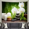 Tapissries 3D Gröna blad Tapestry Tropical Plant Wall Hanging Farmhouse Home Decor Drabellduk Bedstrast Tenture Mattor