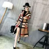 Kvinnor Plaid Coat Womens Mid Length Korean Version 2023 Spring and Autumn New Coat Womens Suit Windbreaker Womens Slim Fit Dignified and Atmospheric