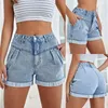 Damenshorts Mode Rolled Saum zerrissene Jeans Frauen Sommer High Taille Streetwear lässig Lose Denim Damen 2024