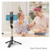 Monopods Cool Dier 2022 Ny vikbar trådlös Bluetooth selfie stick stativ med avlägsna slutare fyller ljus selfie stck för smart telefon