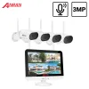 SISTEMA ANRAN 3MP CCTV wireless Sistema Outdoor PTZ AI IP Camera di sicurezza Sistema Video sorveglianza 13 "Kit Audio Monitor LCD