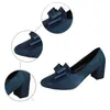 Chaussures habillées talons à orteil fermier Filo's Fashion Round Head Square avec arc Single Single Casual confortable Slip on Plateforme Cende